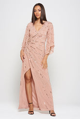 Dora Blush Embellished Maxi Dress